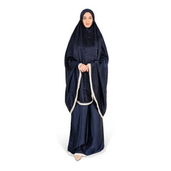 Silky 2 piece prayer set - Navy Blue