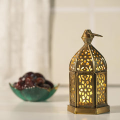 Classic Mini Brass Antique Lantern - Clear Glass