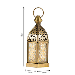 Classic Mini Brass Antique Lantern - Clear Glass