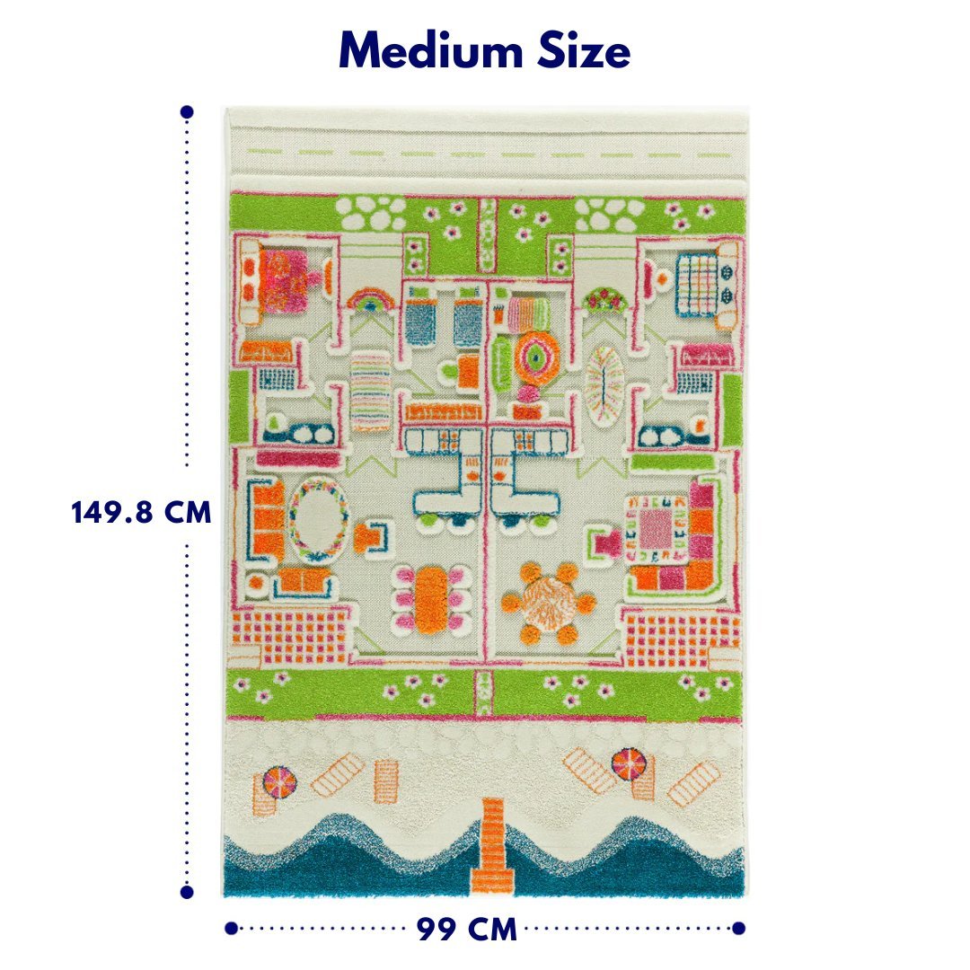 IVI 3D Play Carpet, Playhouse design - Medium Size (150cm x 100cm)