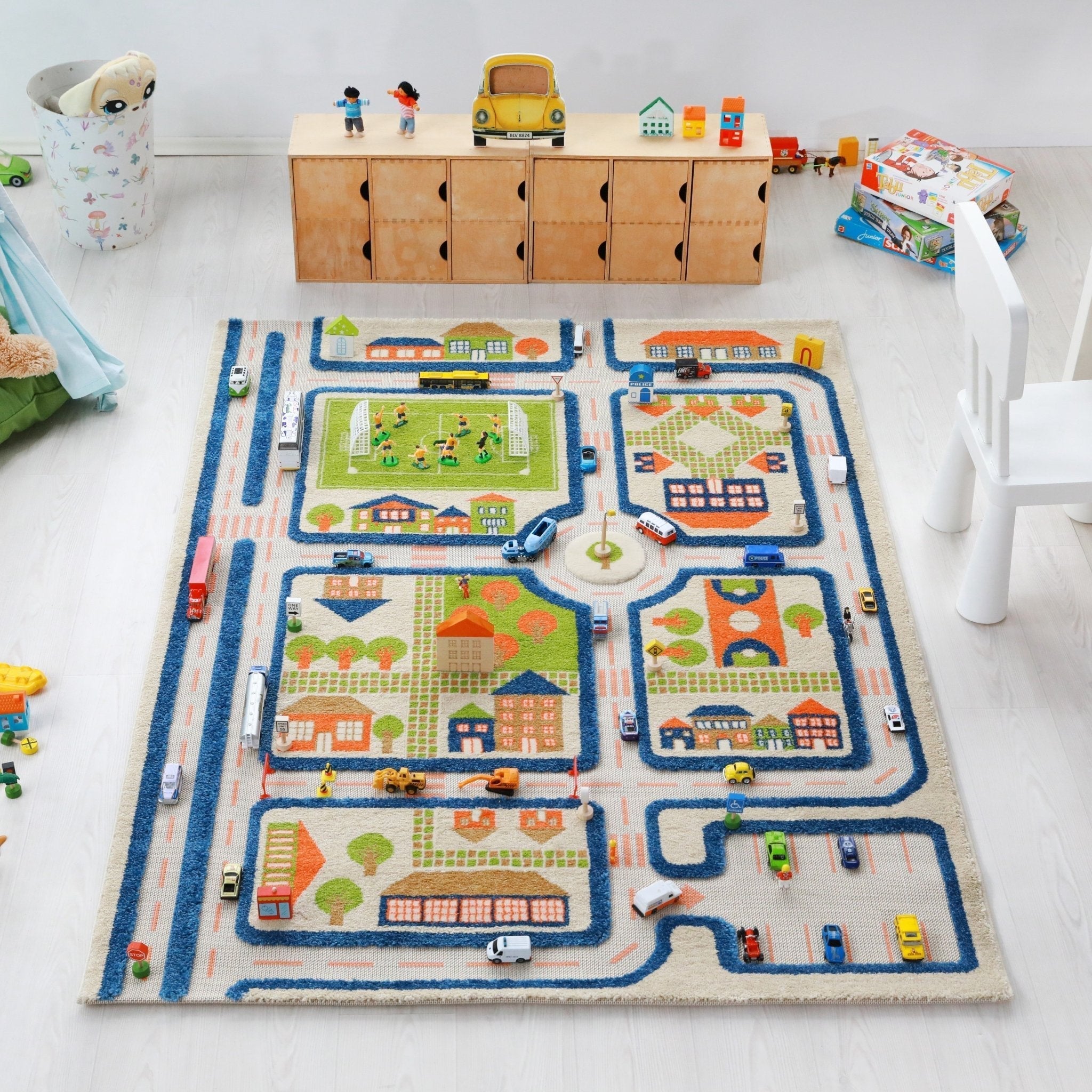 IVI 3D Play Carpet, Traffic Blue Design