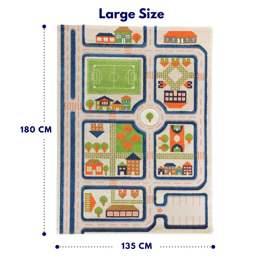 IVI 3D Play Carpet, Traffic Blue Design