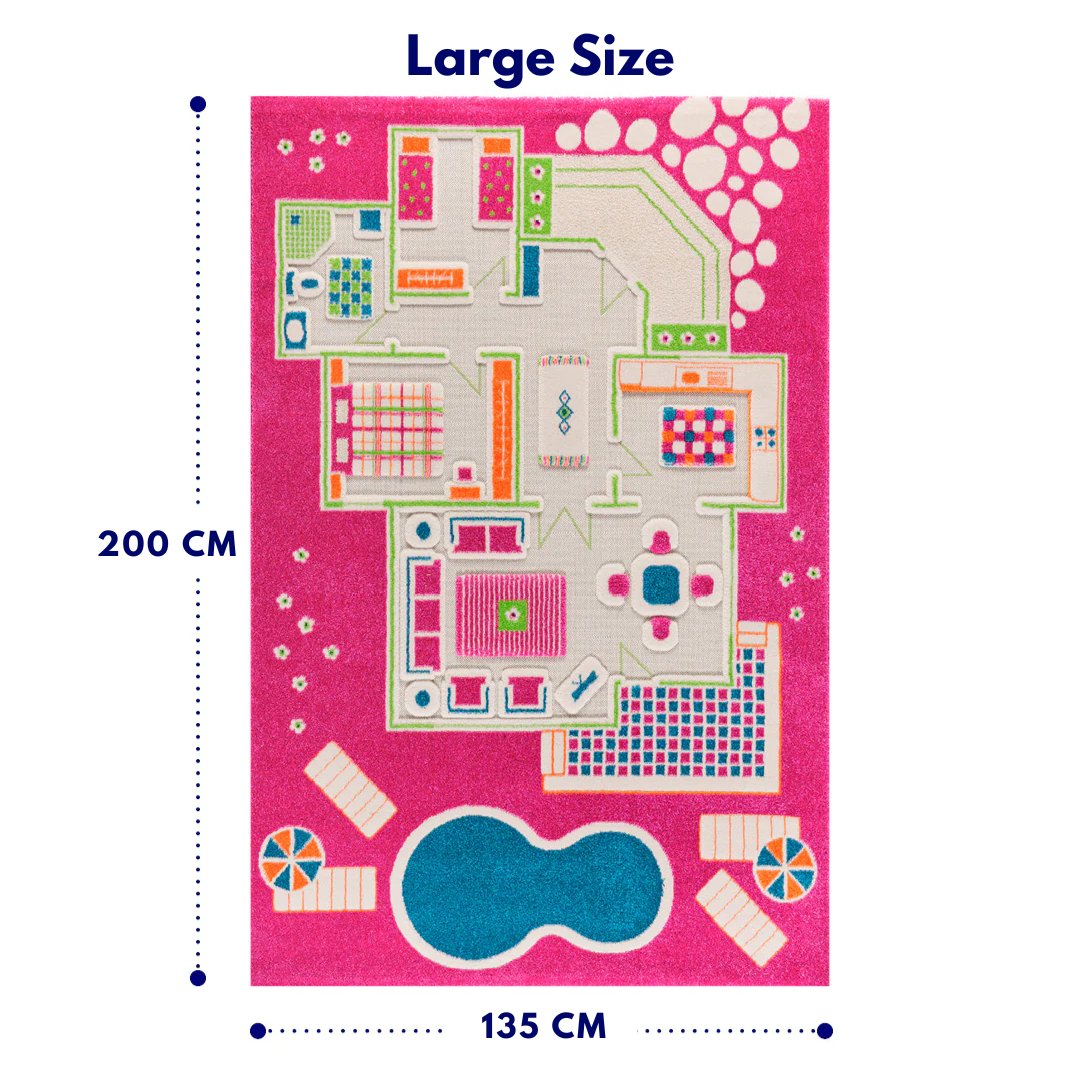 IVI 3D Playhouse Pink Design Carpet