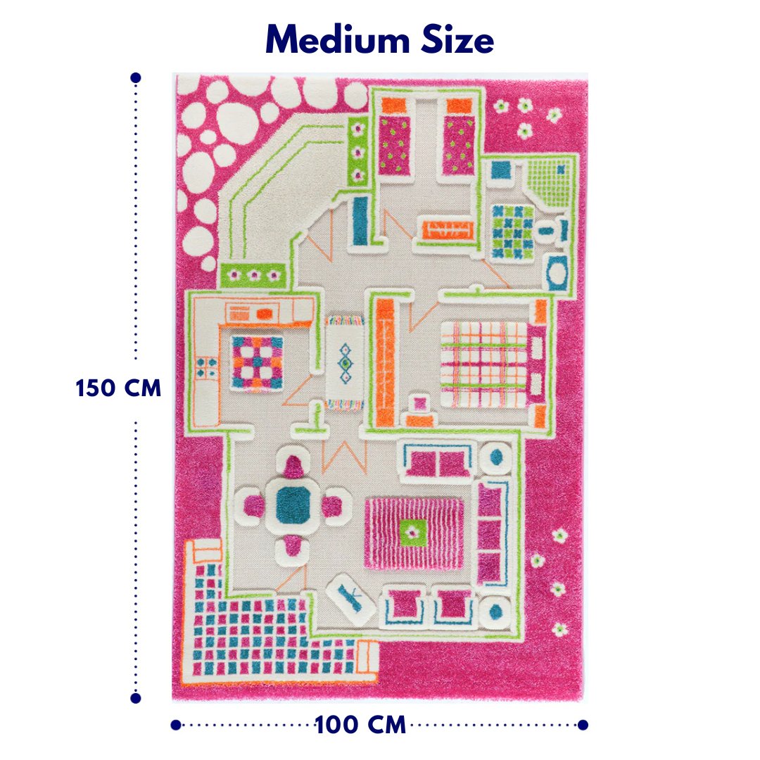 IVI 3D Playhouse Pink Design Carpet