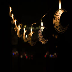 Premium acrylic Ramadan Light string, crescent design